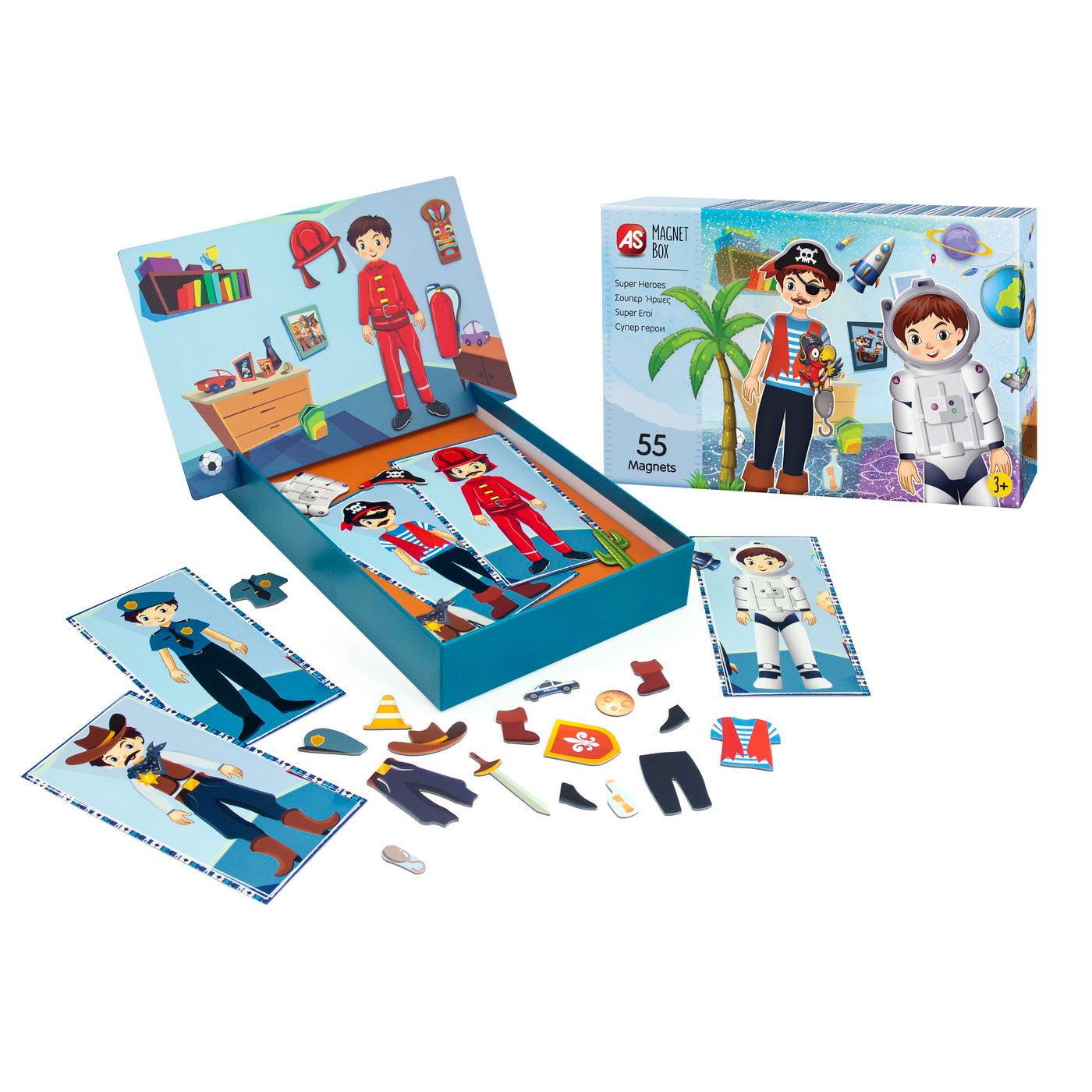 CUTIE MAGNETICA SUPER EROI CU 55 DE PIESE