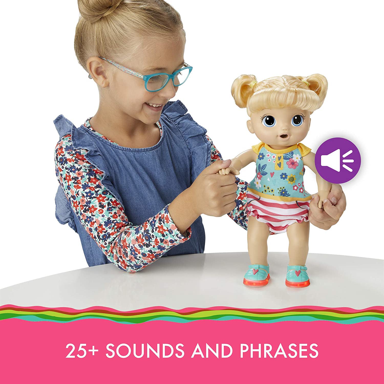 BEBELUS BLOND BABY ALIVE PASESTE SI PANTOFII VOR LUMINA