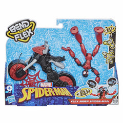 SPIDERMAN FIGURINA FLEXIBILA CU MOTOCICLETA