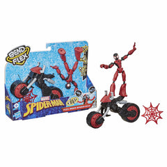 SPIDERMAN FIGURINA FLEXIBILA CU MOTOCICLETA