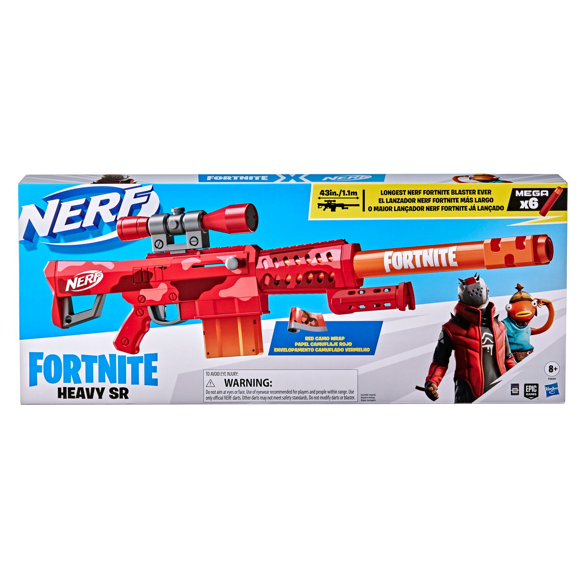 NERF BLASTER FORTNITE HEAVY SR 6 CARTUSE