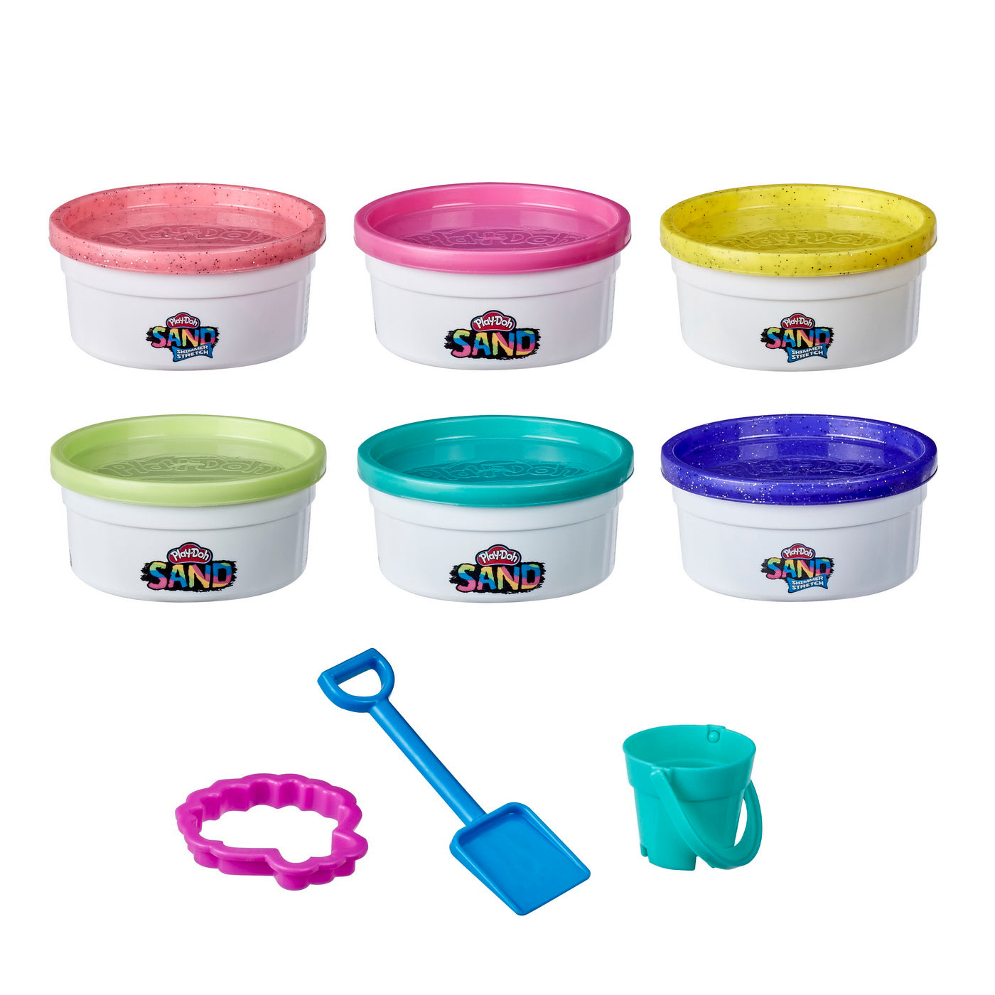 PLAY-DOH SET 6 CUTII CU NISIP COLORAT SI CU DIFERITE TEXTURI