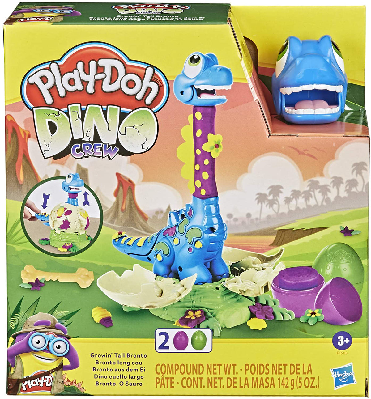 PLAYDOH DINOZAURUL BRONTO CRESTE IN INALTIME