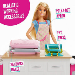 PAPUSA BARBIE CU SET DE JOACA BUCATARIE