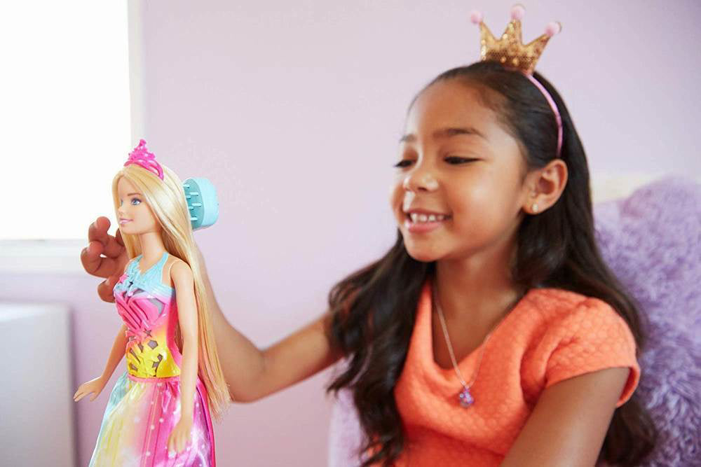 PAPUSA BARBIE CU PERIE SI ROCHITA MULTICOLORA