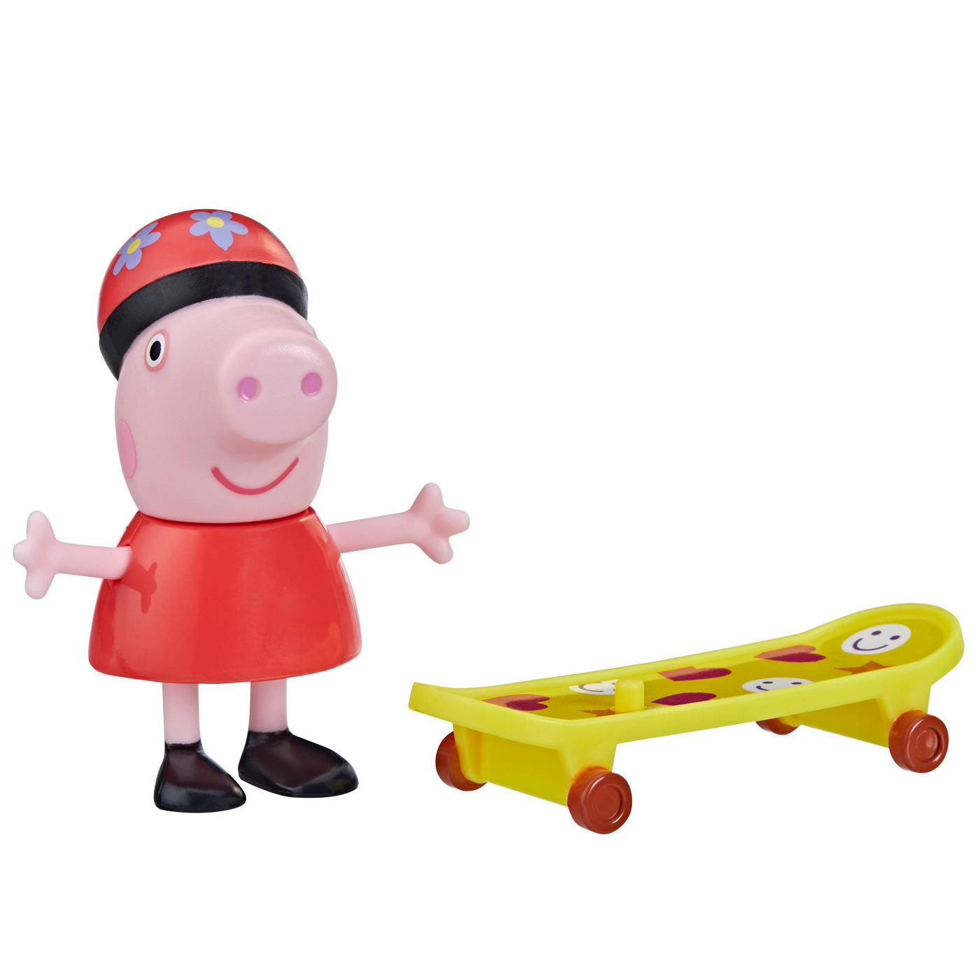 PEPPA PIG FIGURINA PRIETENII AMUZANTI PEPPA PIG CU SKATEBOARD 7CM