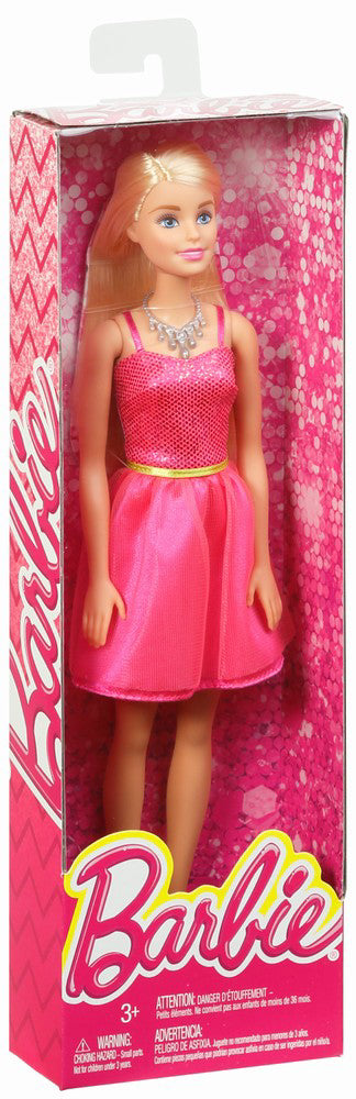 PAPUSA BARBIE TINUTE STRALUCITOARE BLONDA CU ROCHITA ROZ