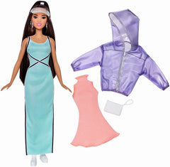PAPUSA BARBIE FASHIONISTA CU ROCHITA VERDE DE SCHIMB