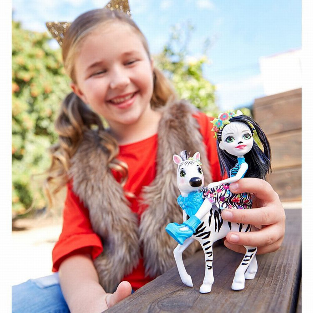 ENCHANTIMALS SET PAPUSA CU ANIMALUT ZEBRA ZELENA