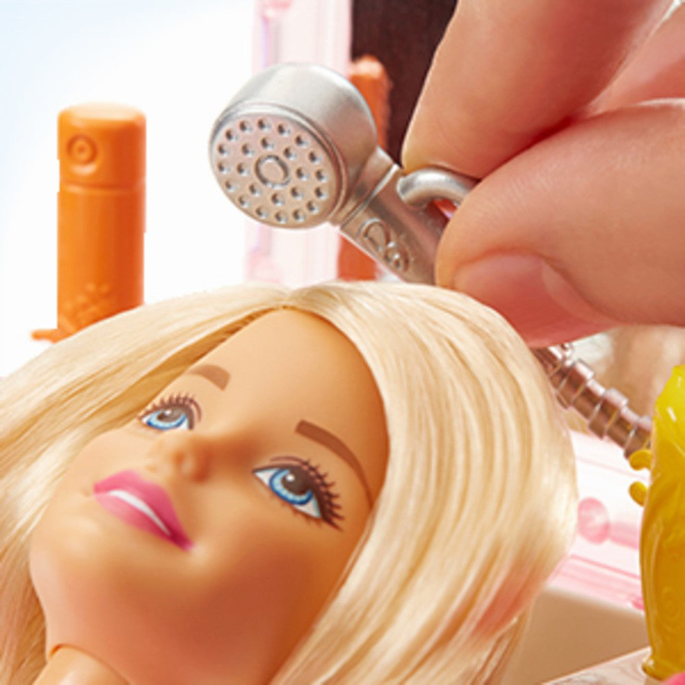 BARBIE SET SALON DE INFRUMUSETARE CU PAPUSA BLONDA