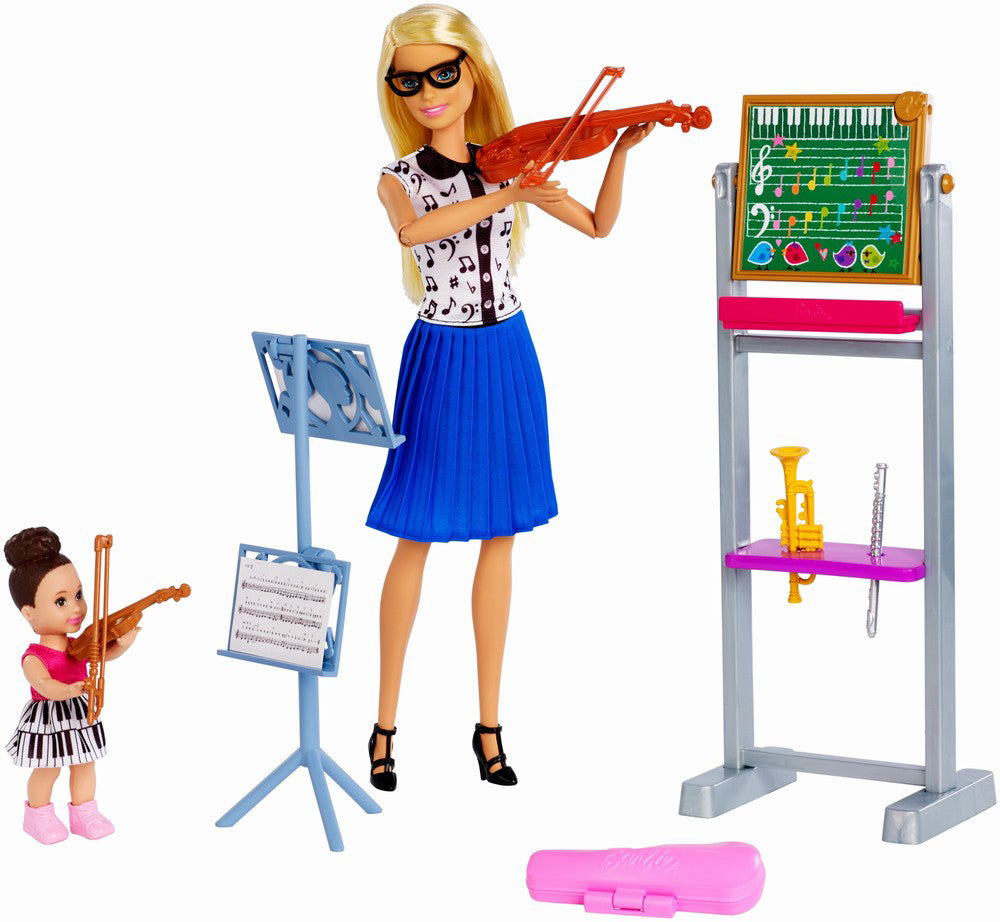 BARBIE CARIERE SET MOBILIER CU PAPUSA PROFESOARA DE MUZICA