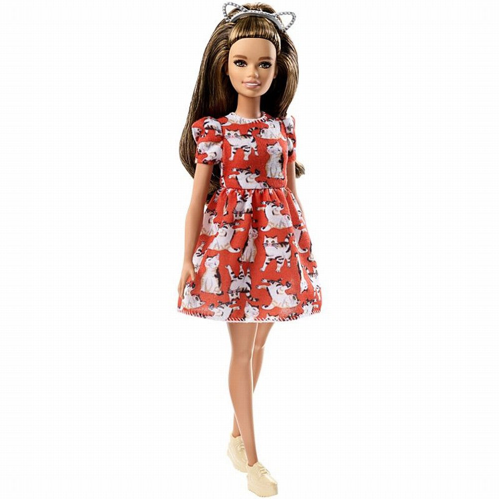 PAPUSA BARBIE FASHIONISTA CU ROCHITA CU IMPRIMEURI