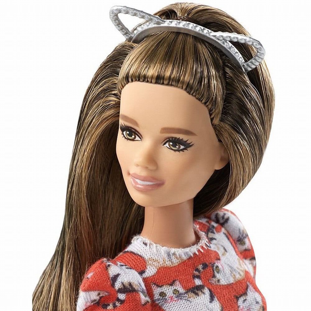 PAPUSA BARBIE FASHIONISTA CU ROCHITA CU IMPRIMEURI
