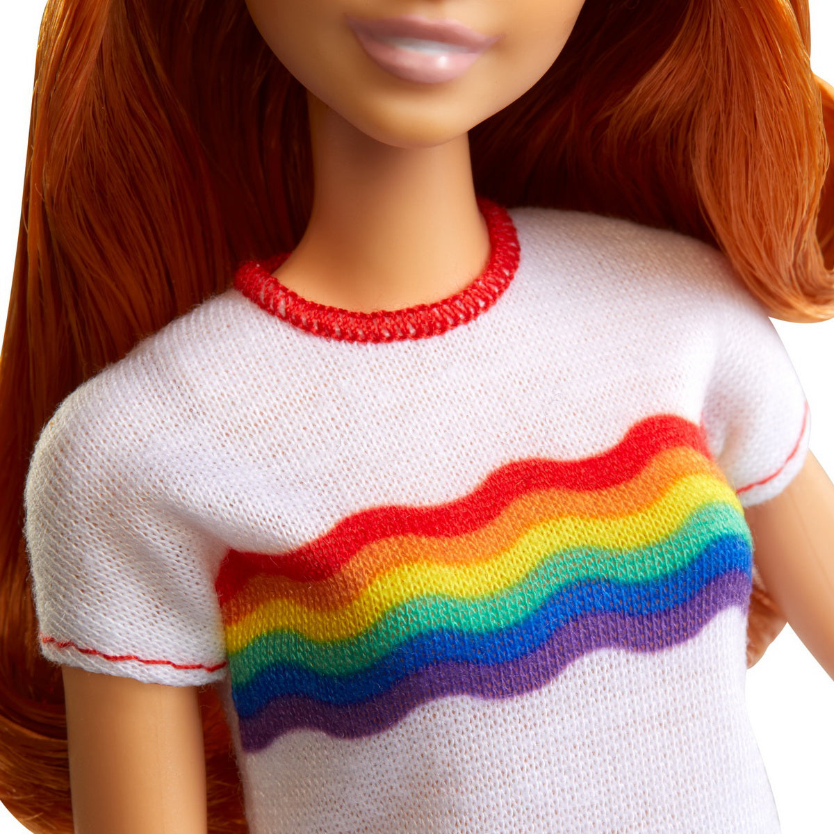 PAPUSA BARBIE FASHIONISTA CU FUSTITA SI TRICOU CURCUBEU