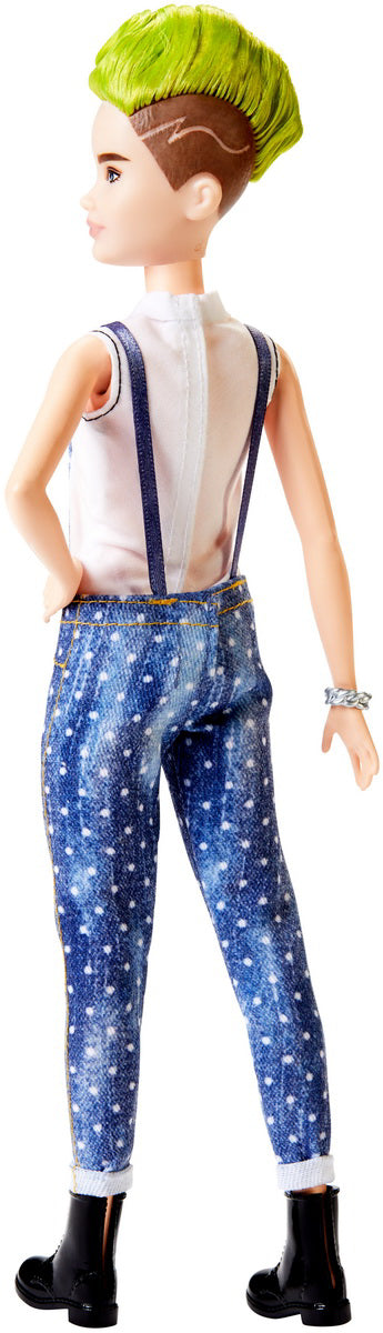 PAPUSA BARBIE FASHIONISTA CU SALOPETA SI O COAFURA VERDE