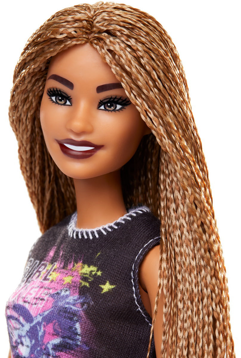 PAPUSA BARBIE FASHIONISTA CU FUSTITA ROSIE CU VOLANE