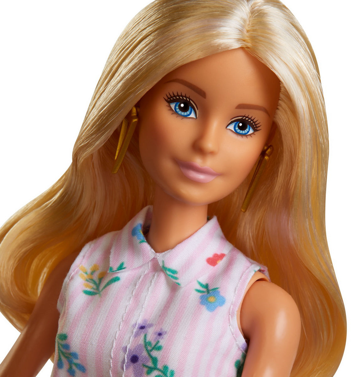 PAPUSA BARBIE FASHIONISTA IN ROCHITA ALB CU ROZ
