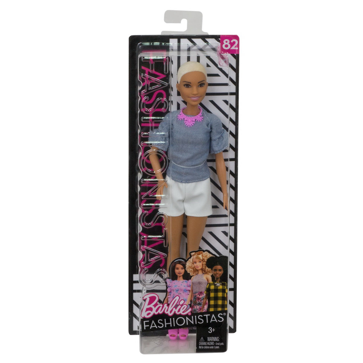 PAPUSA BARBIE FASHIONISTA TUNSA SCURT SI PANTALONI ALBI