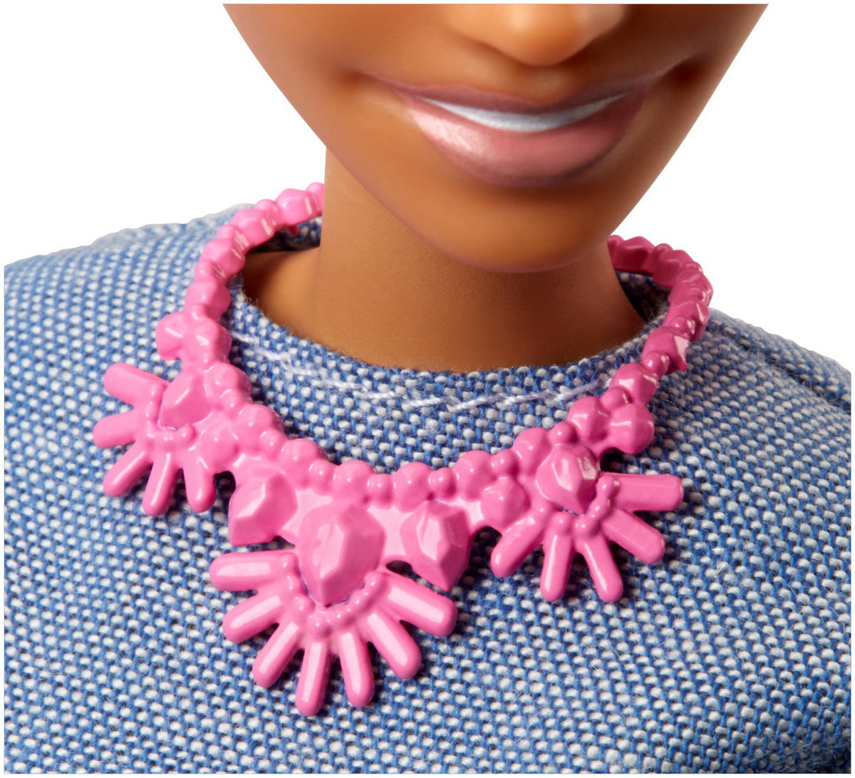 PAPUSA BARBIE FASHIONISTA TUNSA SCURT SI PANTALONI ALBI