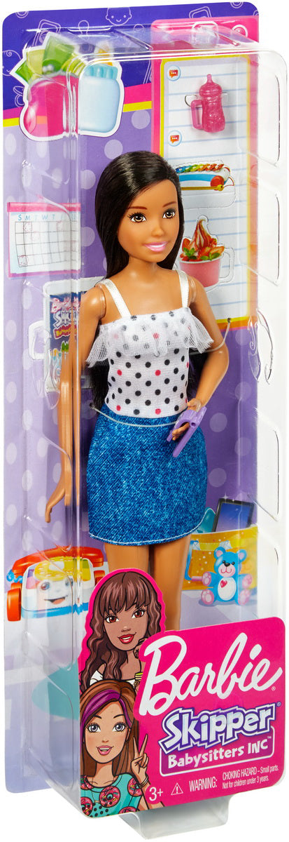PAPUSA BARBIE GAMA FAMILY BONA BRUNETA CU FUSTITA BLUEJEANS