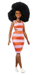 PAPUSA BARBIE FASHIONISTA AFROAMERICANA CU PARUL CRET