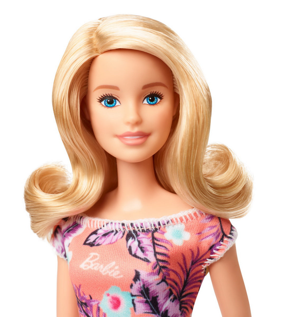 PAPUSA BARBIE BLONDA CU ROCHITA INFLORATA