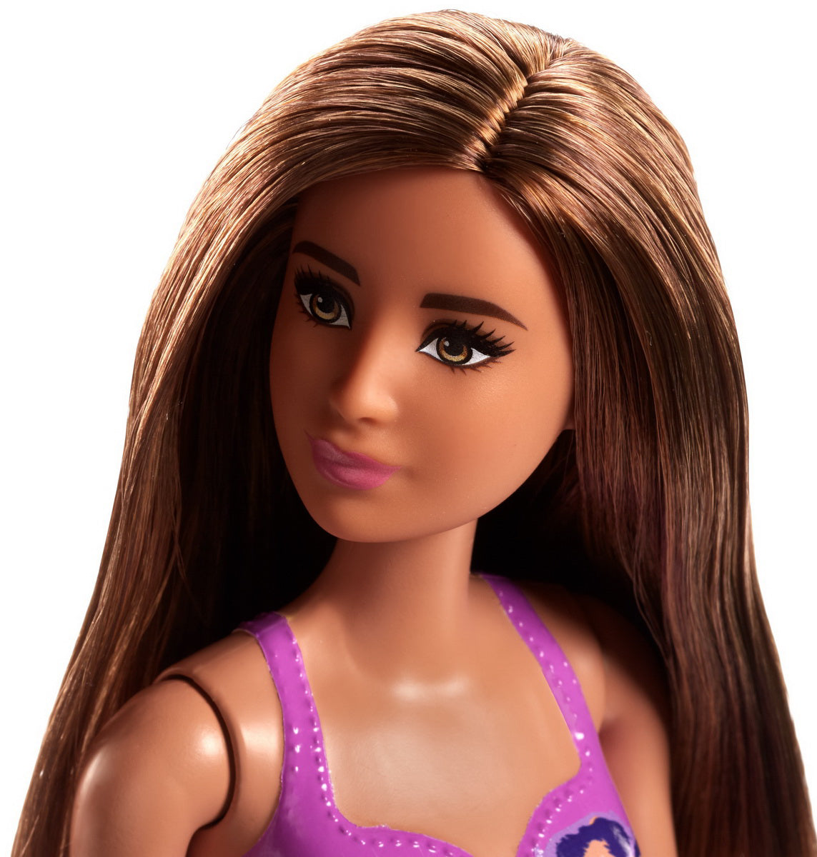 PAPUSA BARBIE SATENA CU COSTUM DE BAIE MOV