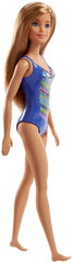 PAPUSA BARBIE BLONDA CU COSTUM DE BAIE CU MODEL MULTICOLOR