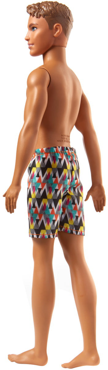 PAPUSA KEN LA PLAJA CU COSTUM DE BAIE MULTICOLOR