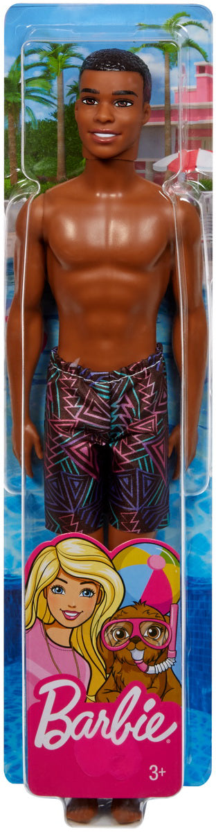 PAPUSA KEN LA PLAJA AFROAMERICAN CU COSTUM DE BAIE MULTICOLOR