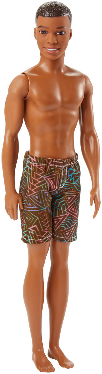 PAPUSA KEN LA PLAJA AFROAMERICAN CU COSTUM DE BAIE MULTICOLOR