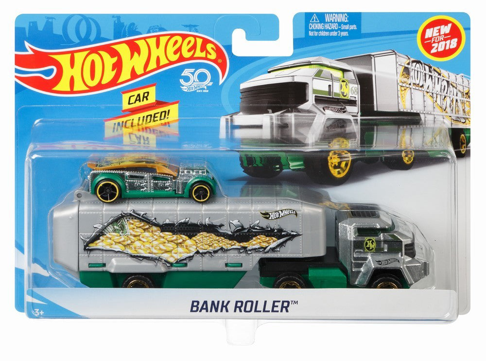 HOT WHEELS SET CAMION SI MASINA BANK ROLLER