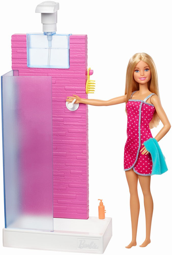 BARBIE SET BAIE CU DUS SI PAPUSA BLONDA