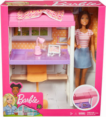BARBIE SET DORMITOR CU PAPUSA PAR SATEN