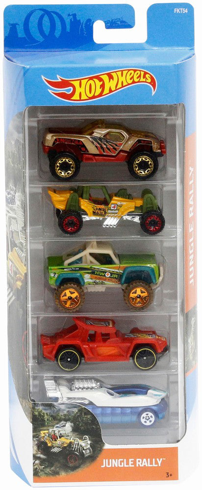 SET 5 MASINUTE HOT WHEELS JUNGLE RALLY