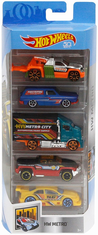 SET 5 MASINUTE HOT WHEELS METRO