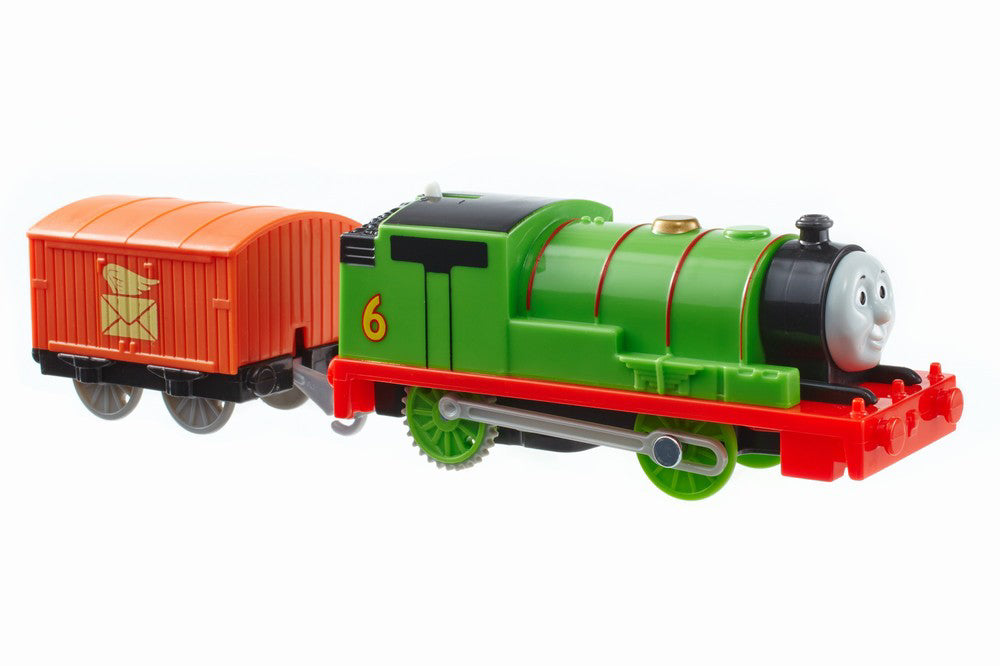 THOMAS TRACKMASTER LOCOMOTIVA PERCY CU VAGON