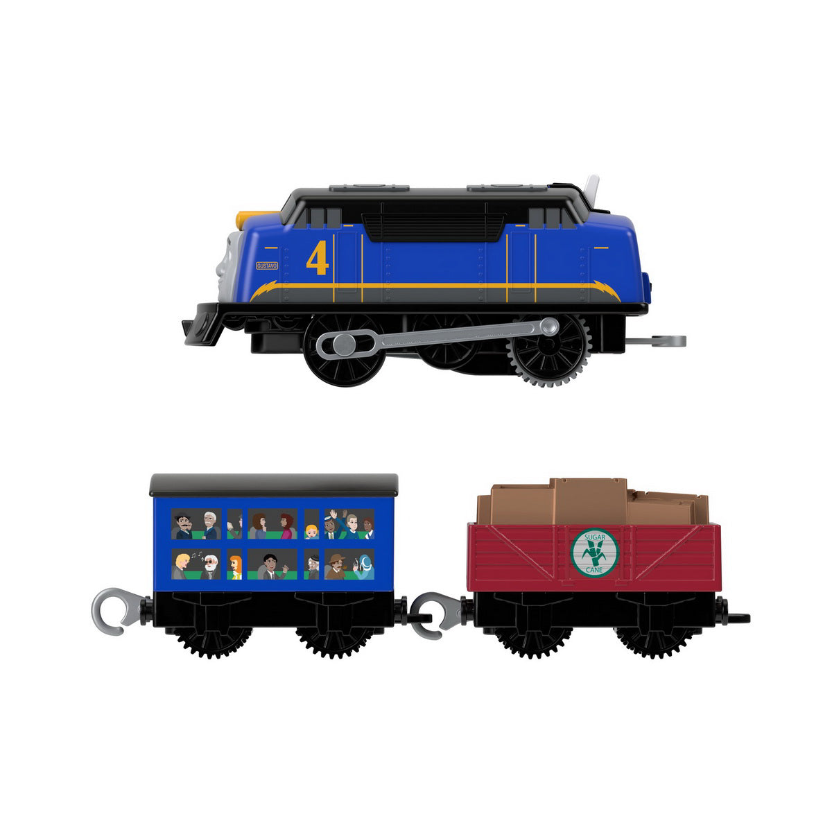 THOMAS LOCOMOTIVA GUSTAVO MOTORIZATA CU 2 VAGOANE SI ACCESORII