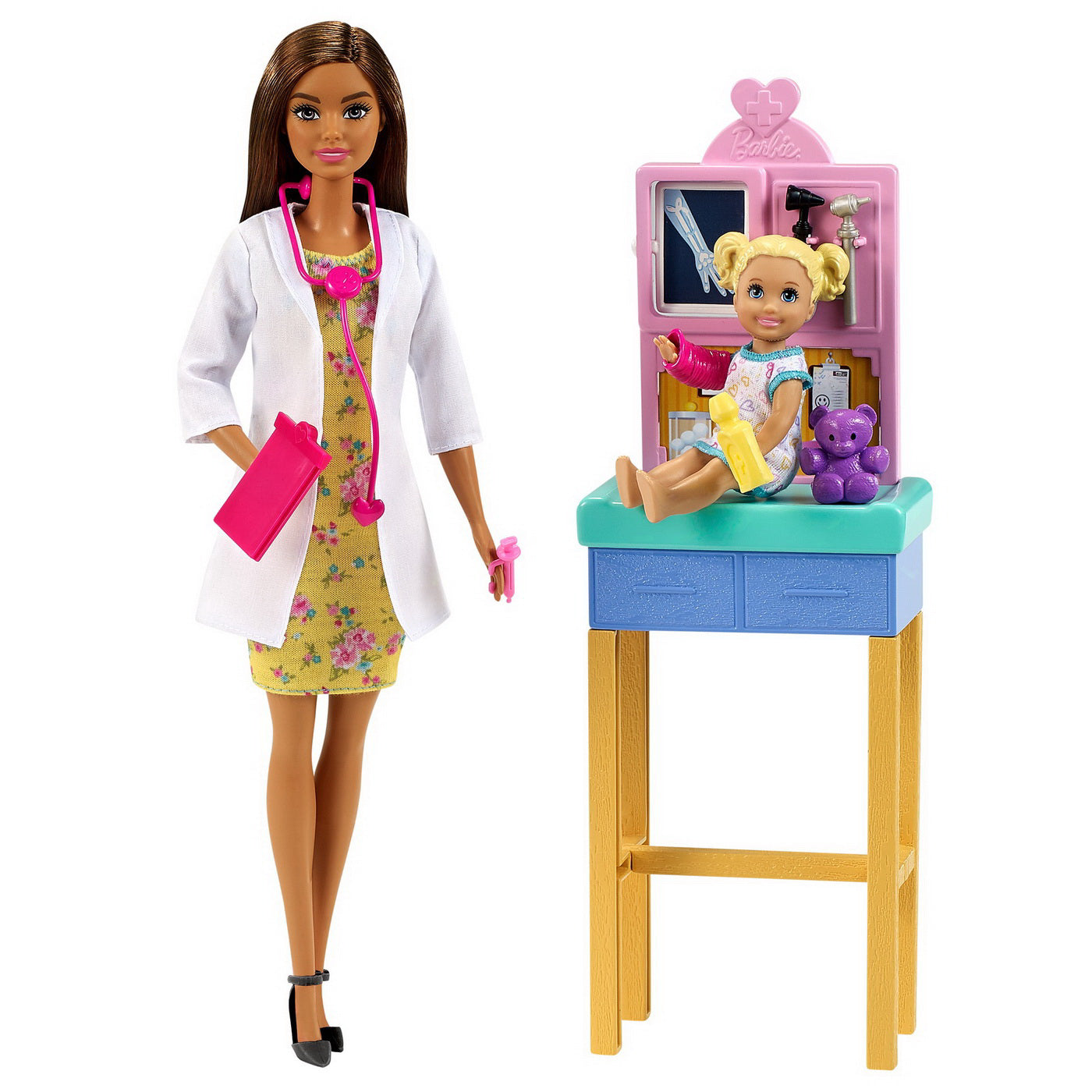 BARBIE CARIERE SET CU PAPUSA DOCTOR PEDIATRU SATENA