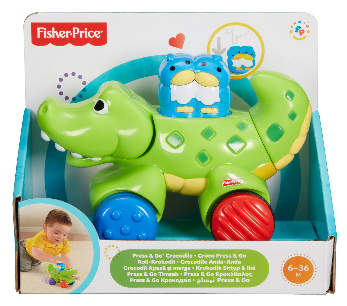 FISHER PRICE JUCARIE BEBE CROCODIL PRESS AND GO