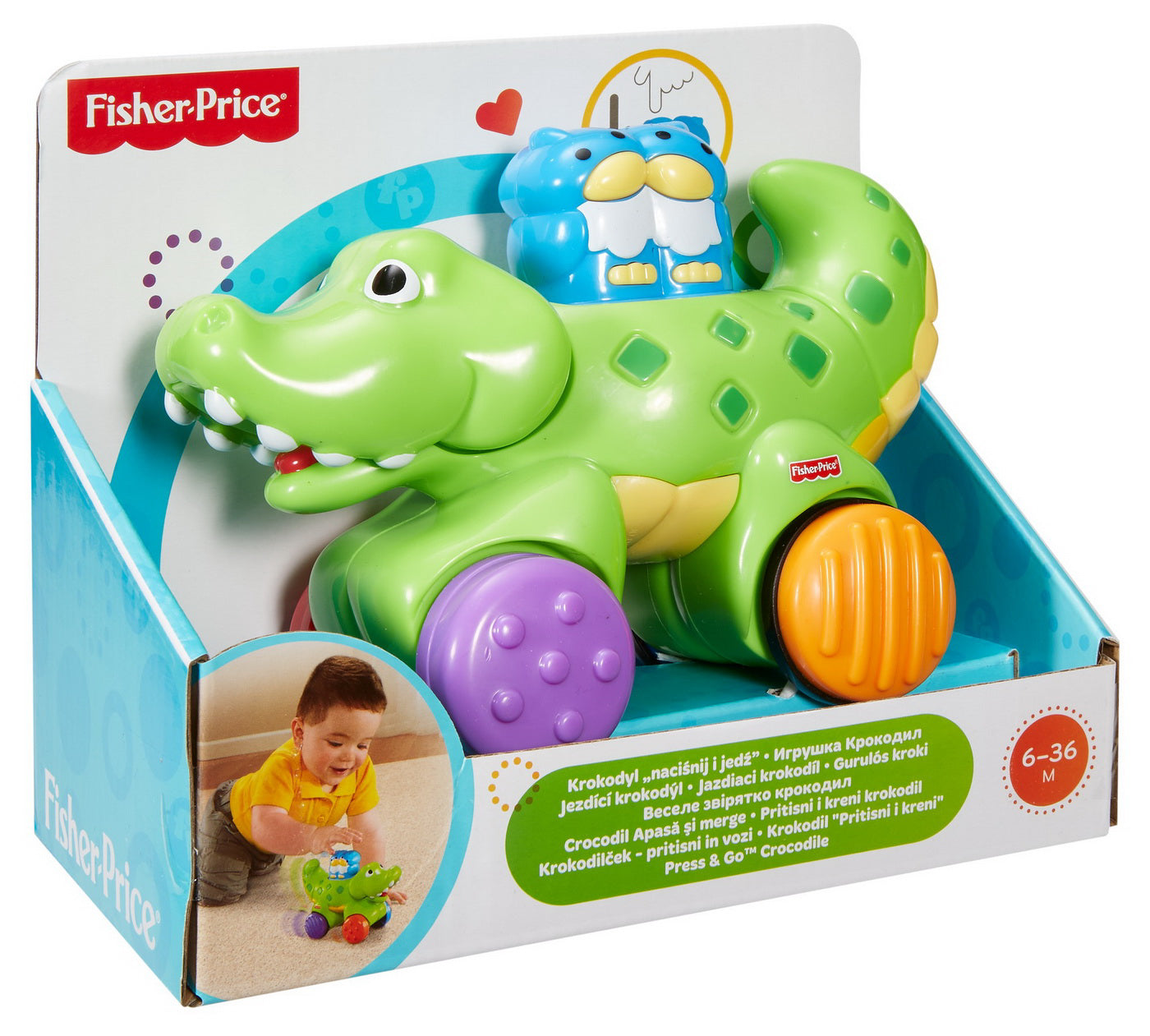 FISHER PRICE JUCARIE BEBE CROCODIL PRESS AND GO