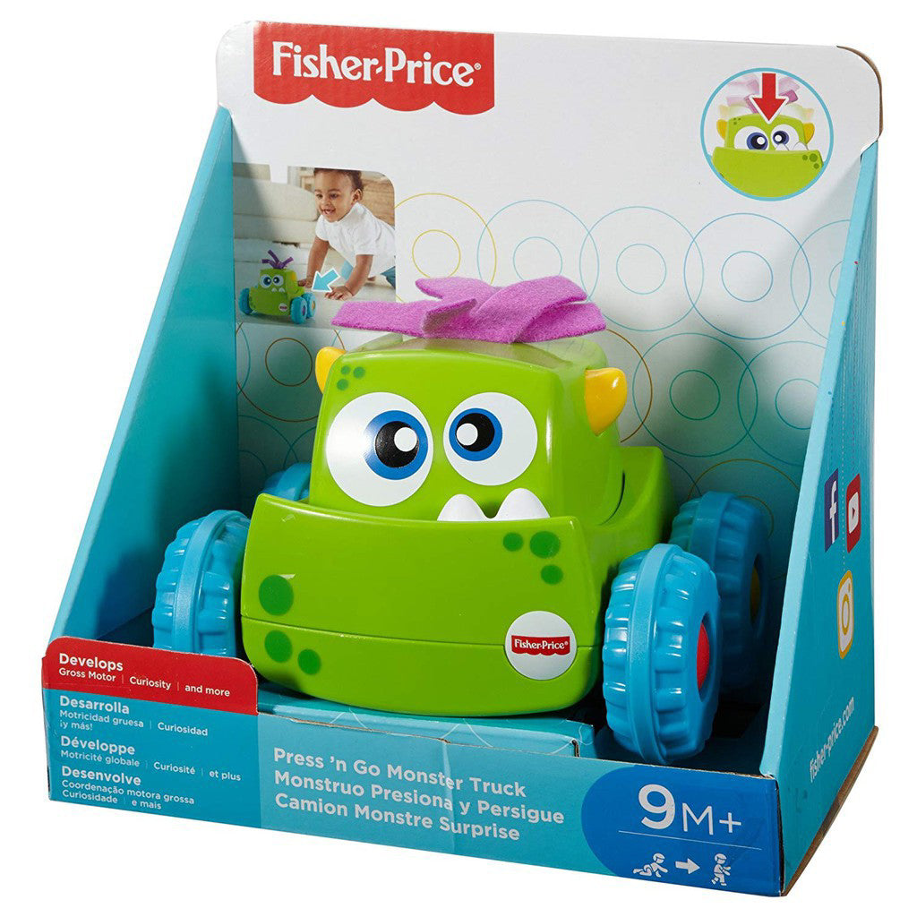 FISHER PRICE MASINUTA BEBE MONSTRULETUL VERDE PLIMBARET