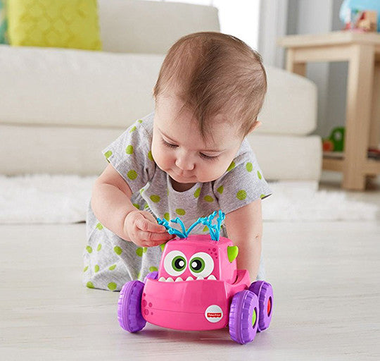 FISHER PRICE MASINUTA BEBE MONSTRULETUL ROZ PLIMBARET