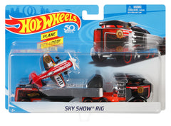 SET CAMION SI MASINA SPORT HOT WHEELS SKY SHOW RIG