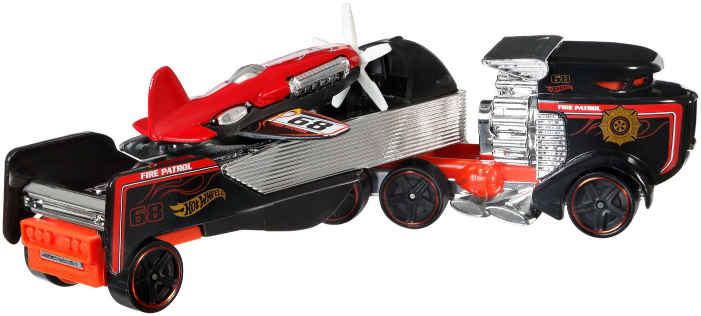 SET CAMION SI MASINA SPORT HOT WHEELS SKY SHOW RIG