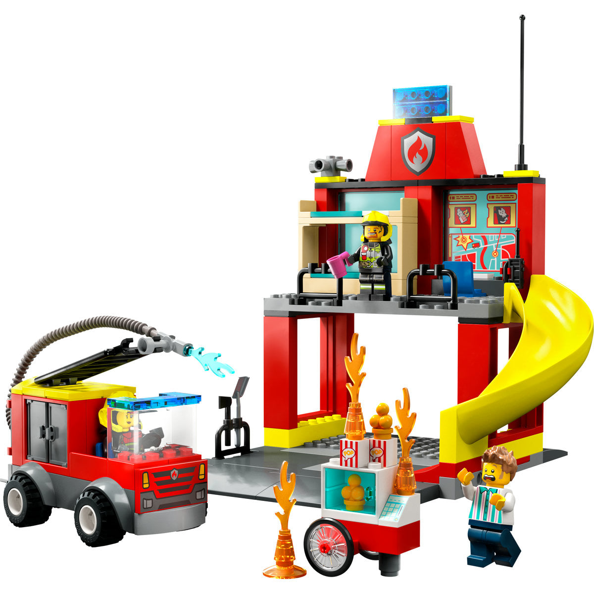 LEGO® City - Remiza si Masina de Pompieri 60375, 153 piese