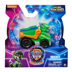 Figurina si Vehicul Paw Patrol Mighty Pups Rocky, SPM6067086-20142217