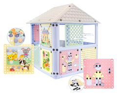 Casuta de joaca Mochtoys Smart House culori pastel, 115 x 106 x 128 cm, 12795