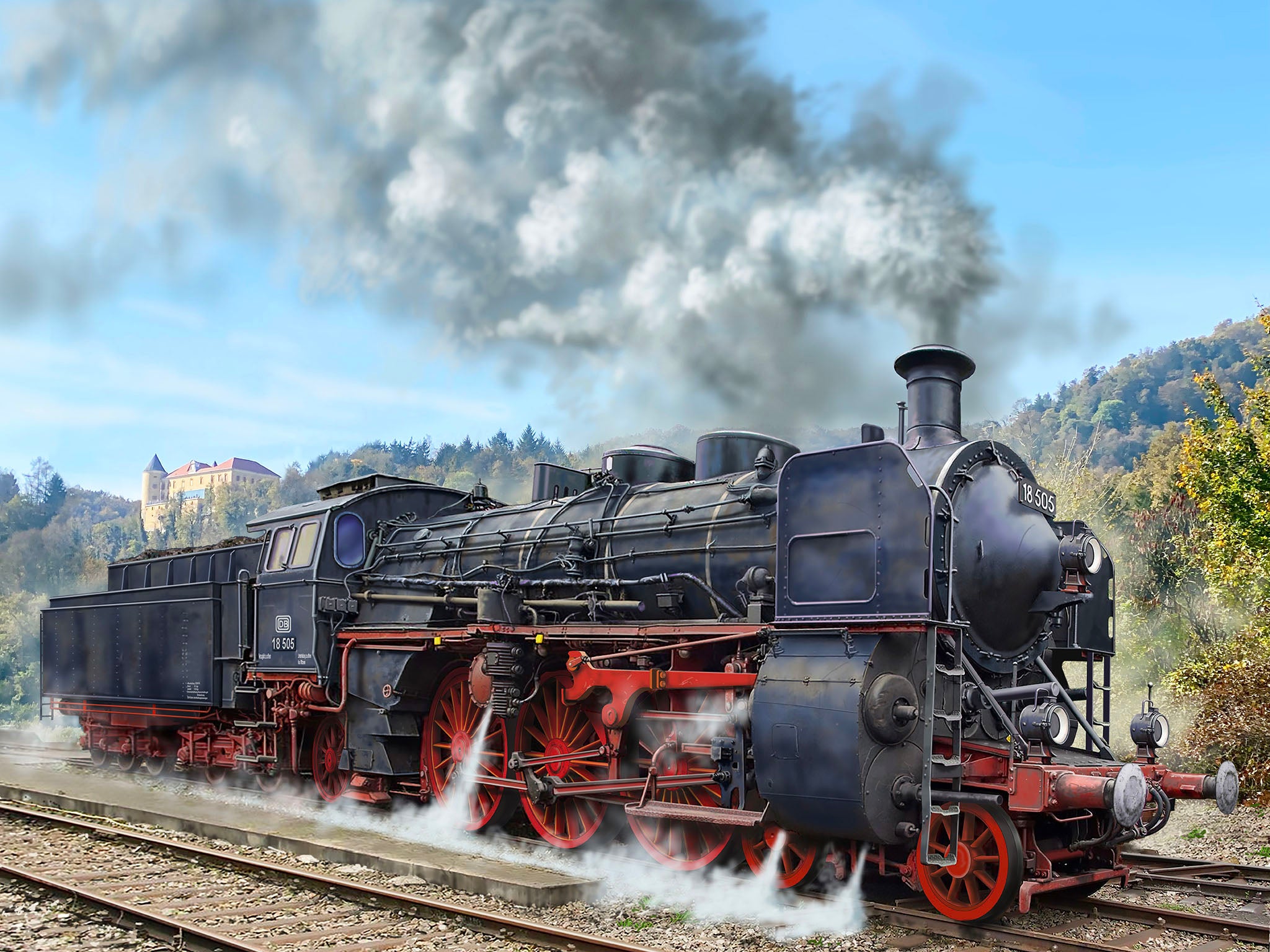 Macheta Revell Locomotiva Express Br 18 505 Cu Tender 2'3' T38- Kit Model Rev02167