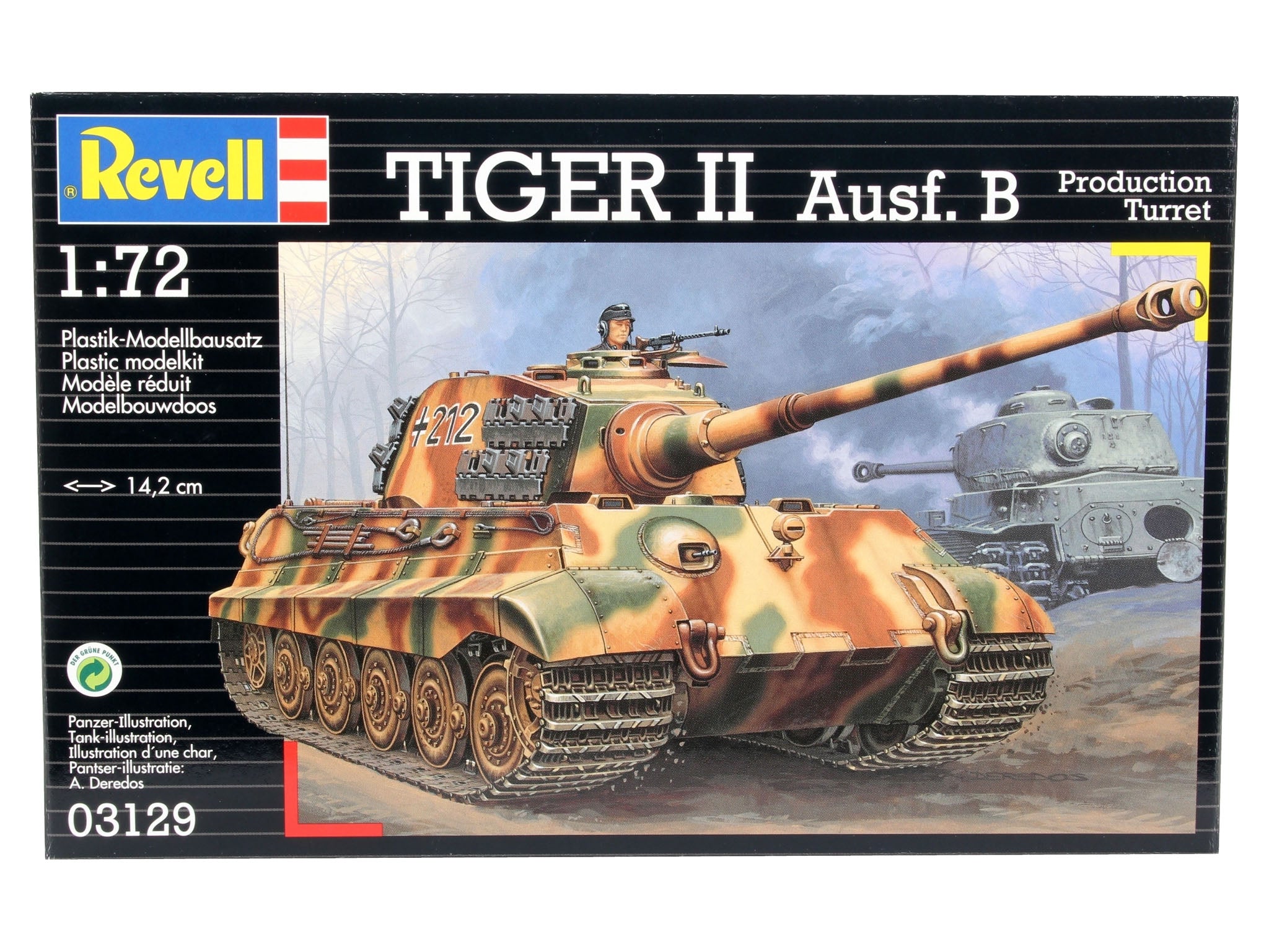 Vehicul militar de construit Revell Tiger II Ausf B 144 piese 03129